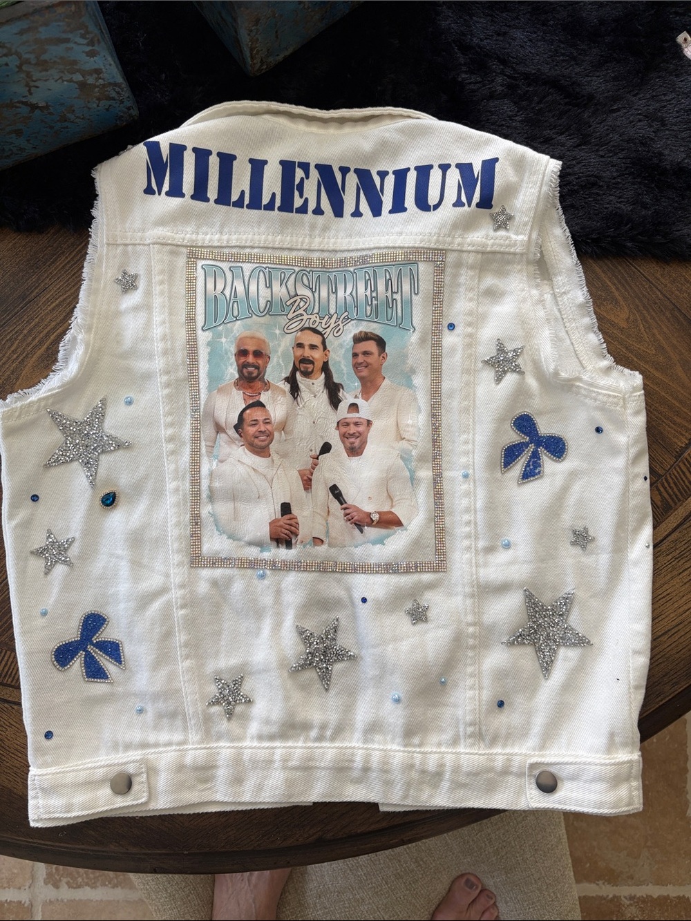 Custom Backstreet Boys Jean Jacket Vest Size S/M - Picture 4 of 8